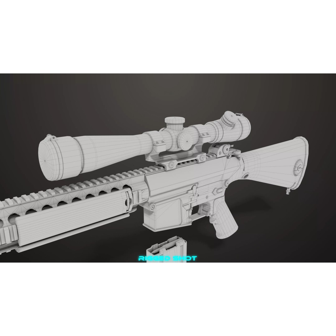 Sniper Rifle 07 Sandal 3D Model – Low Poly Game Asset, PBR Textures - View 47