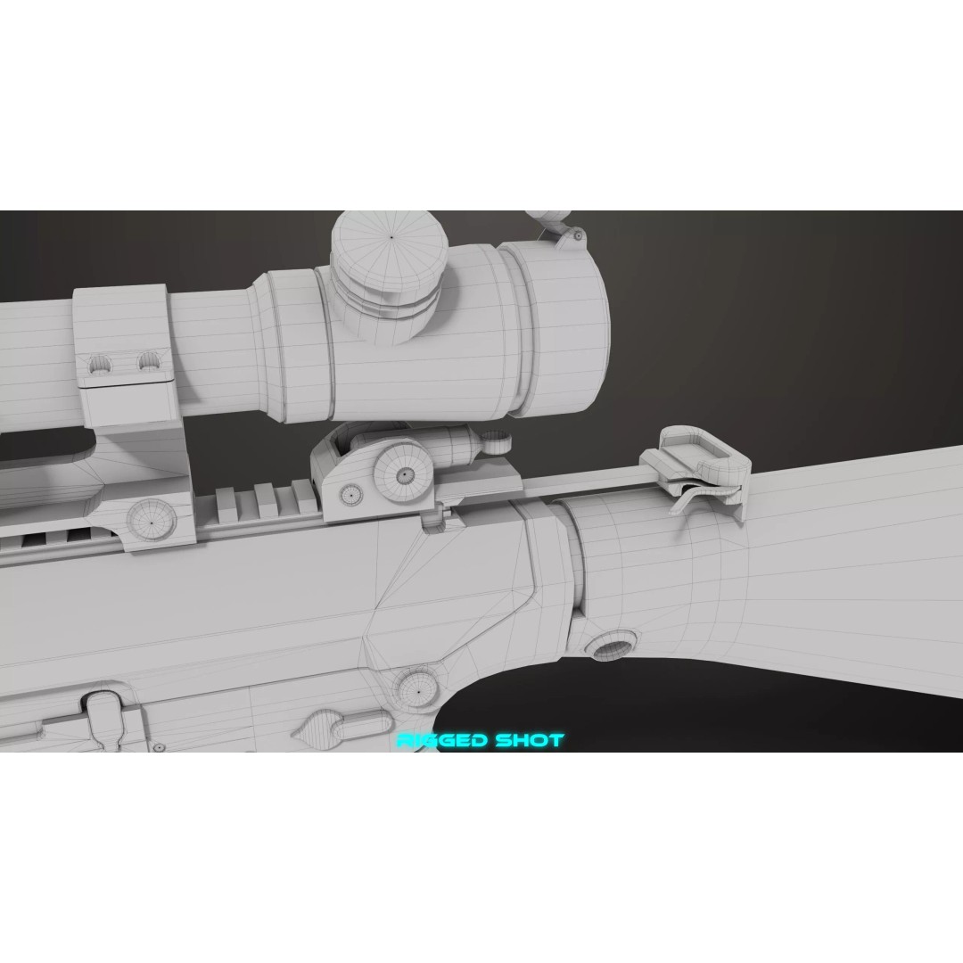 Sniper Rifle 07 Sandal 3D Model – Low Poly Game Asset, PBR Textures - View 49
