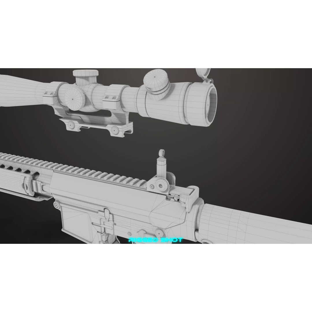 Sniper Rifle 07 Sandal 3D Model – Low Poly Game Asset, PBR Textures - View 50