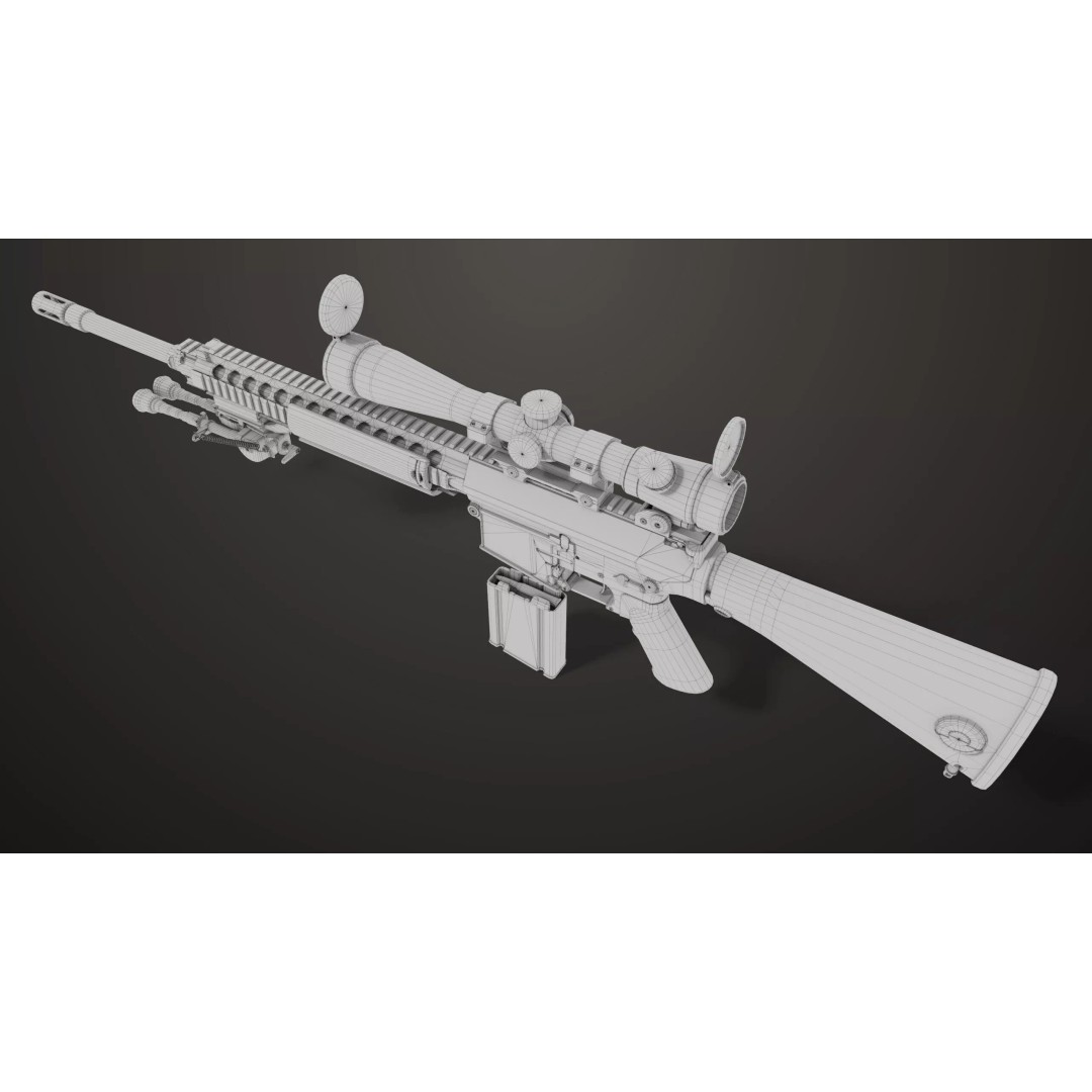 Sniper Rifle 07 Sandal 3D Model – Low Poly Game Asset, PBR Textures - View 51