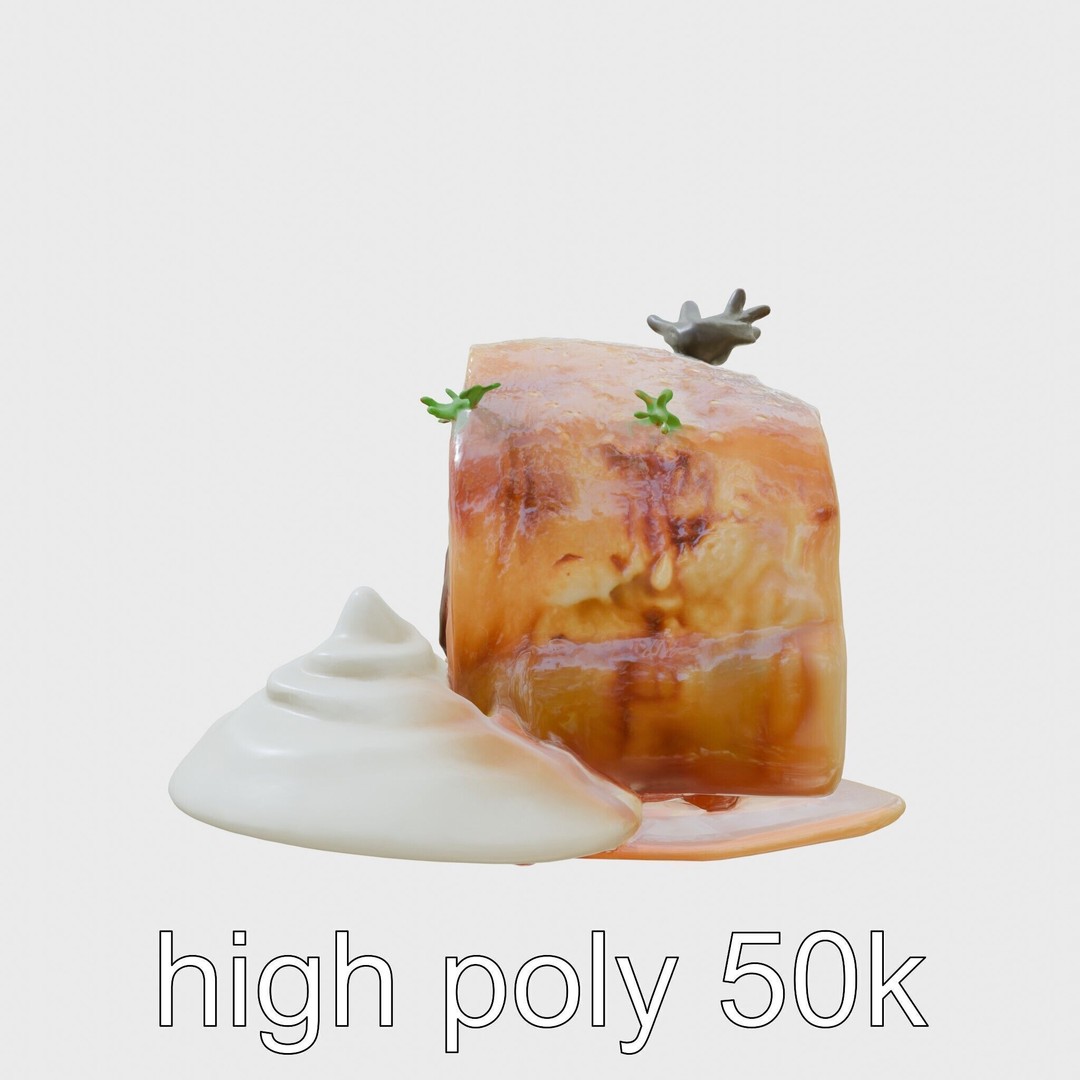 Deconstructed Beef Wellington 3D Model – Low Poly Culinary Asset, FBX - View 4