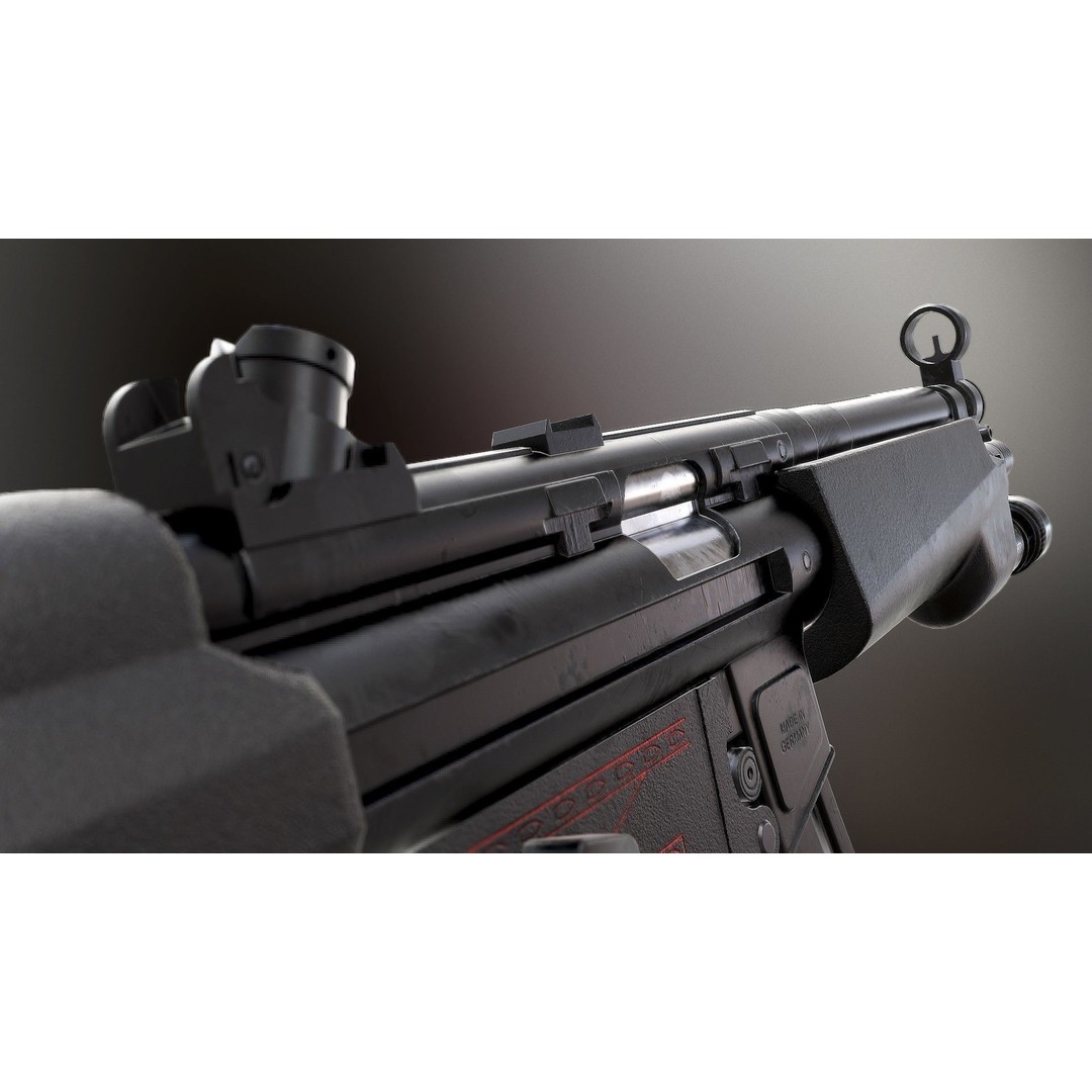MP5 3D Model – Low Poly Game Ready Submachine Gun, FBX