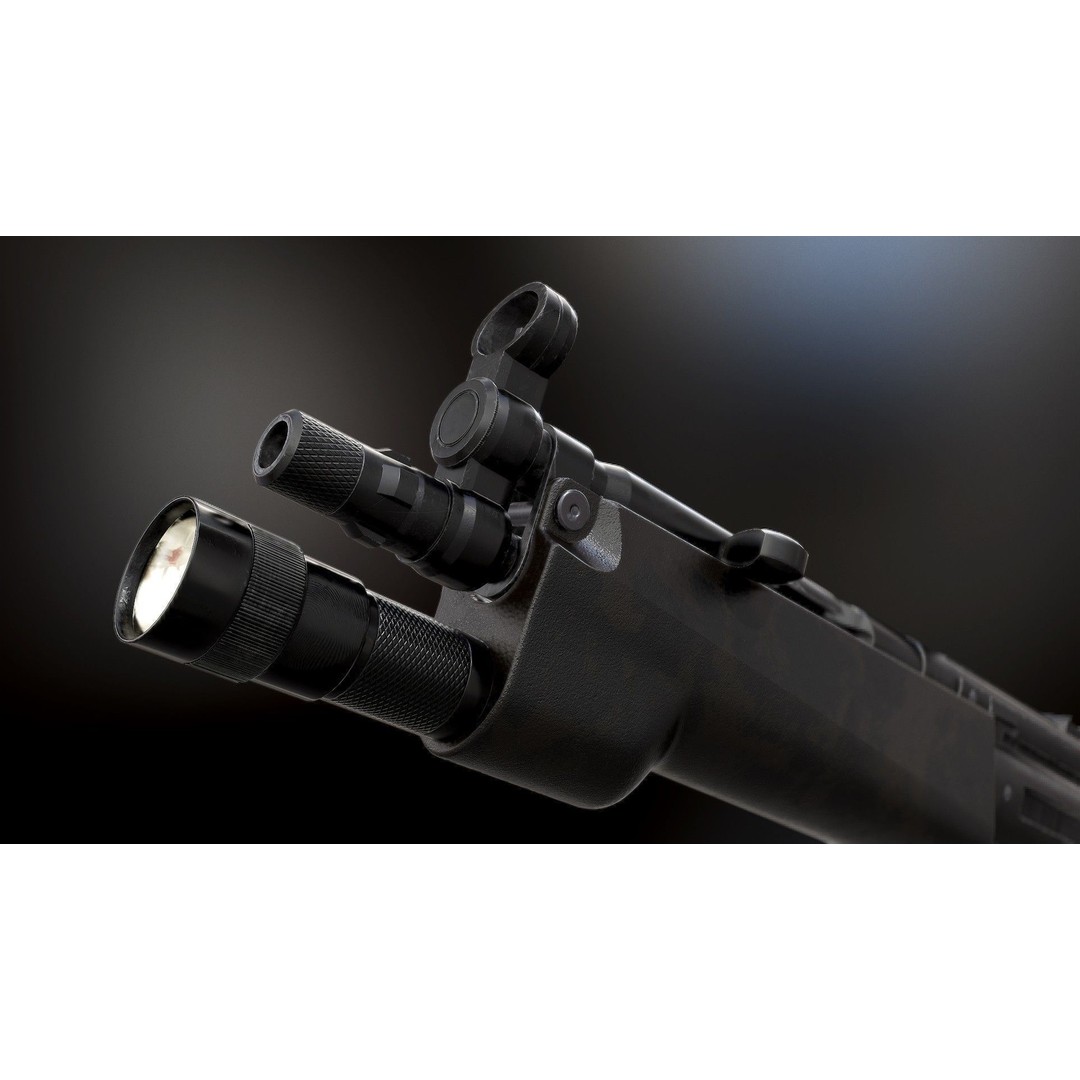 MP5 3D Model – Low Poly Game Ready Submachine Gun, FBX - View 4