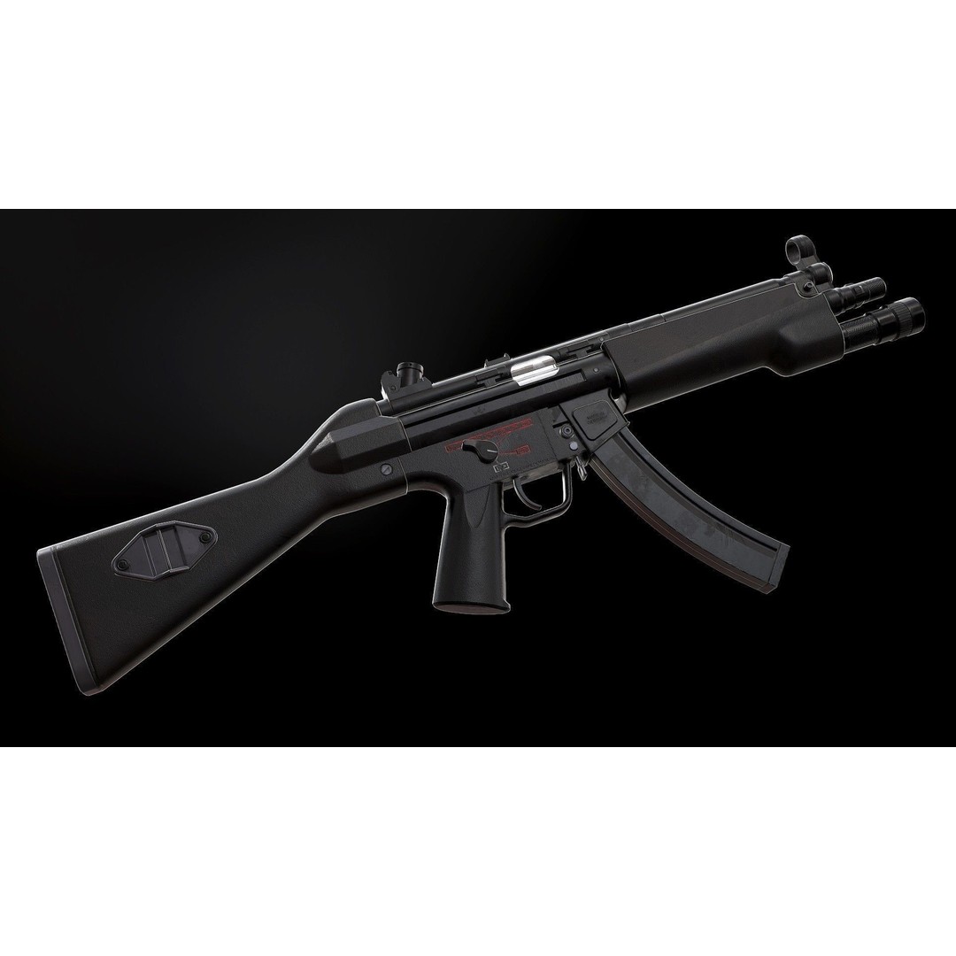 MP5 3D Model – Low Poly Game Ready Submachine Gun, FBX - View 5