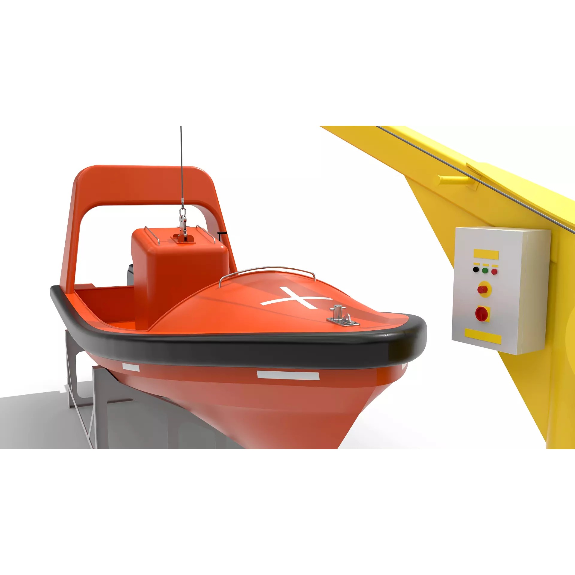Fast Rescue Boat FRB FRC - Game-Ready 3D Model - View 10