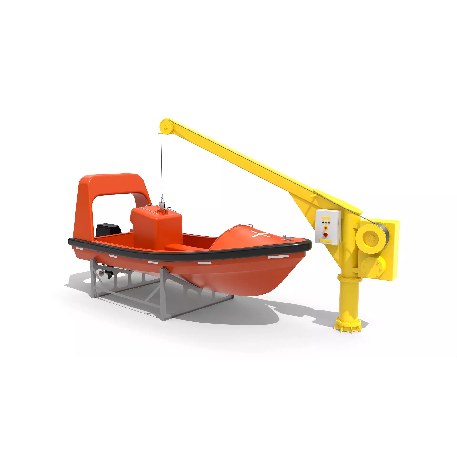 Fast Rescue Boat FRB FRC - Game-Ready 3D Model - View 2
