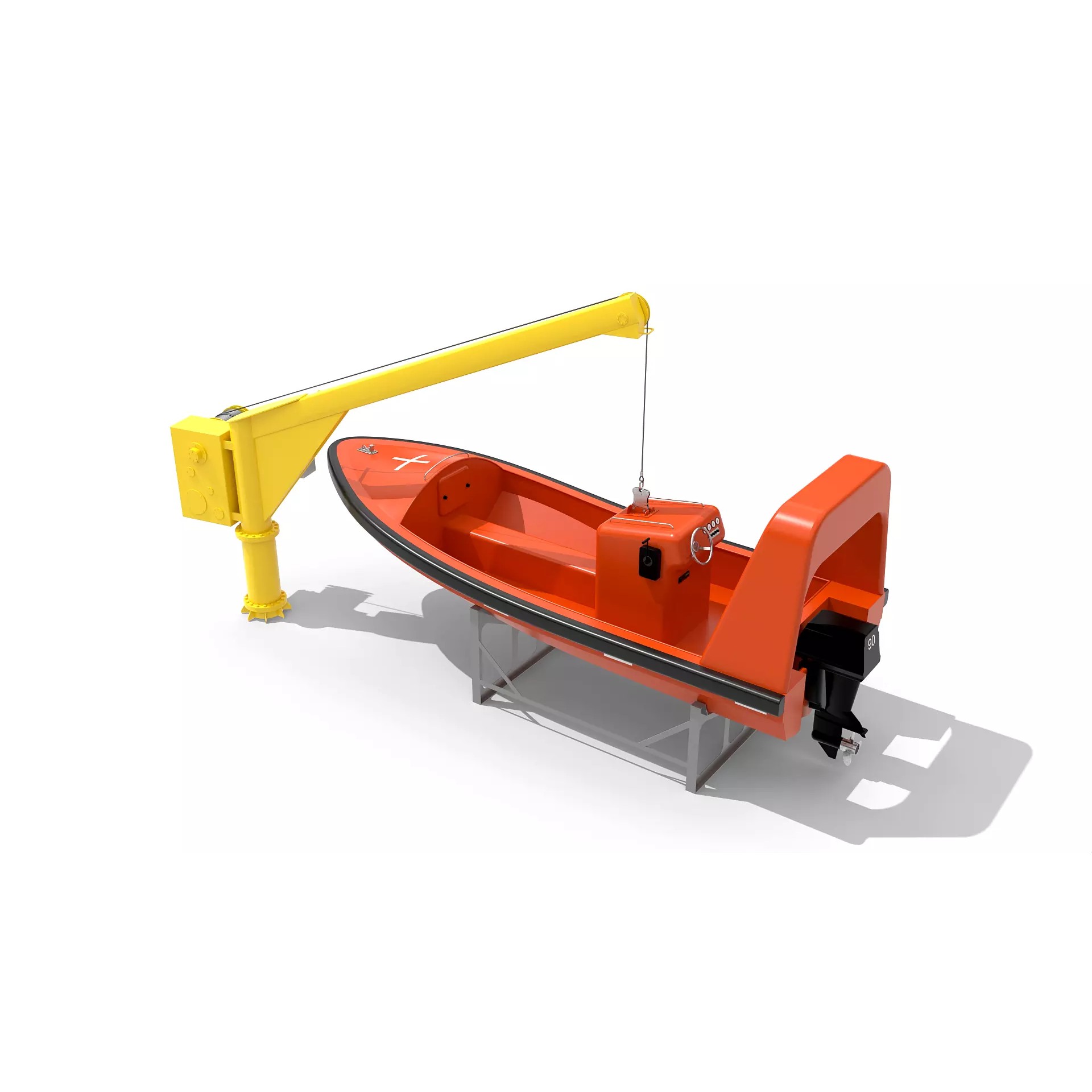 Fast Rescue Boat FRB FRC - Game-Ready 3D Model - View 4