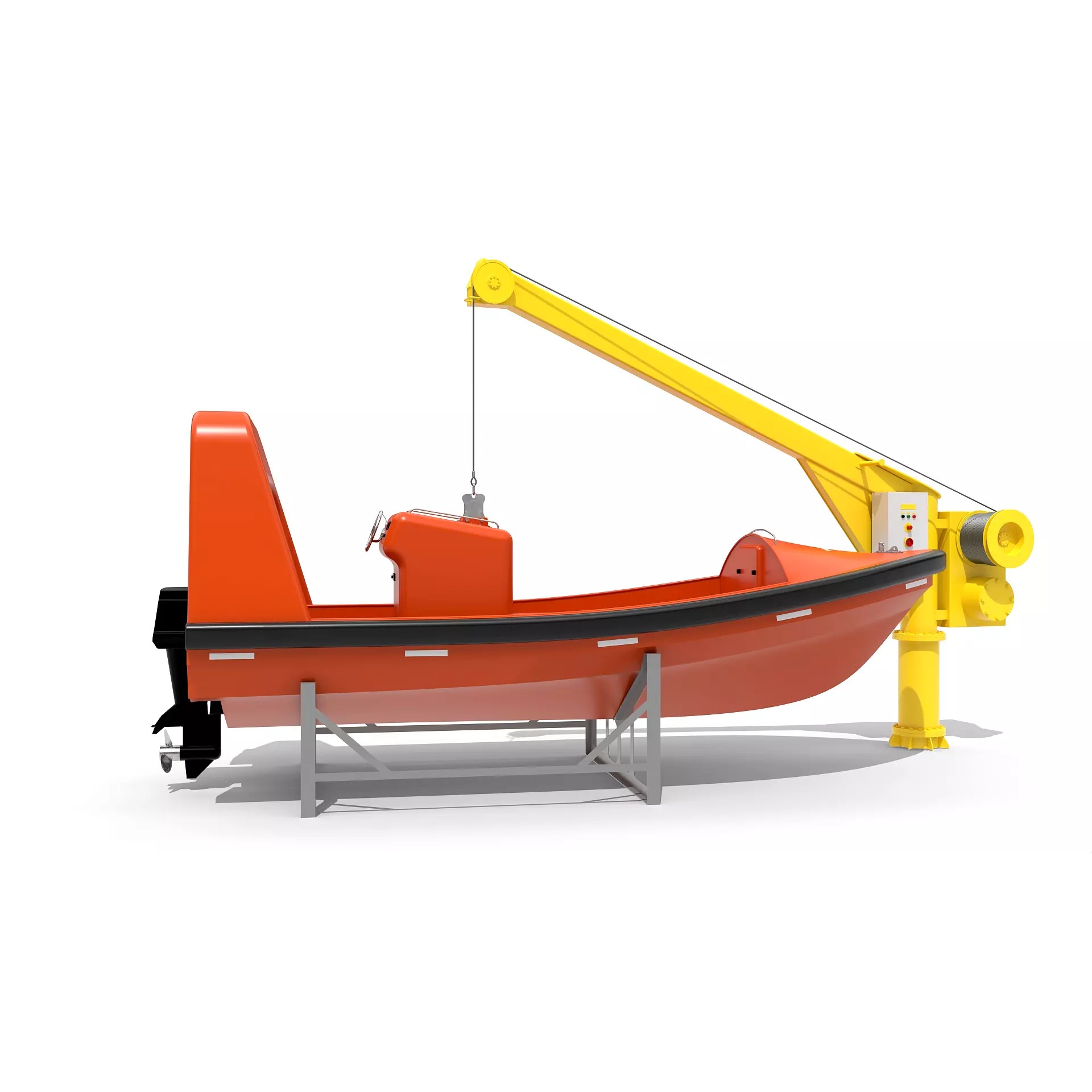 Fast Rescue Boat FRB FRC - Game-Ready 3D Model - View 5