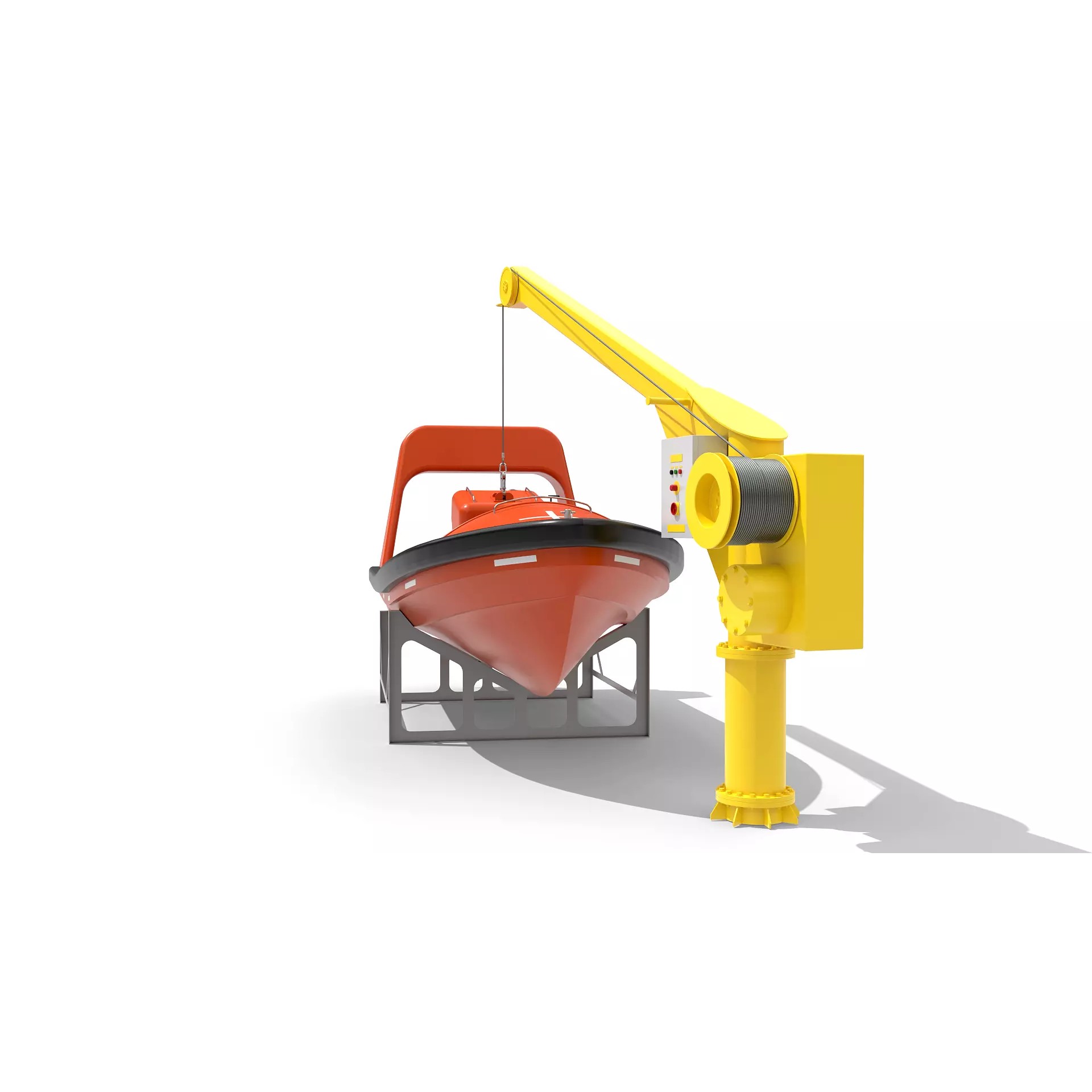 Fast Rescue Boat FRB FRC - Game-Ready 3D Model - View 6