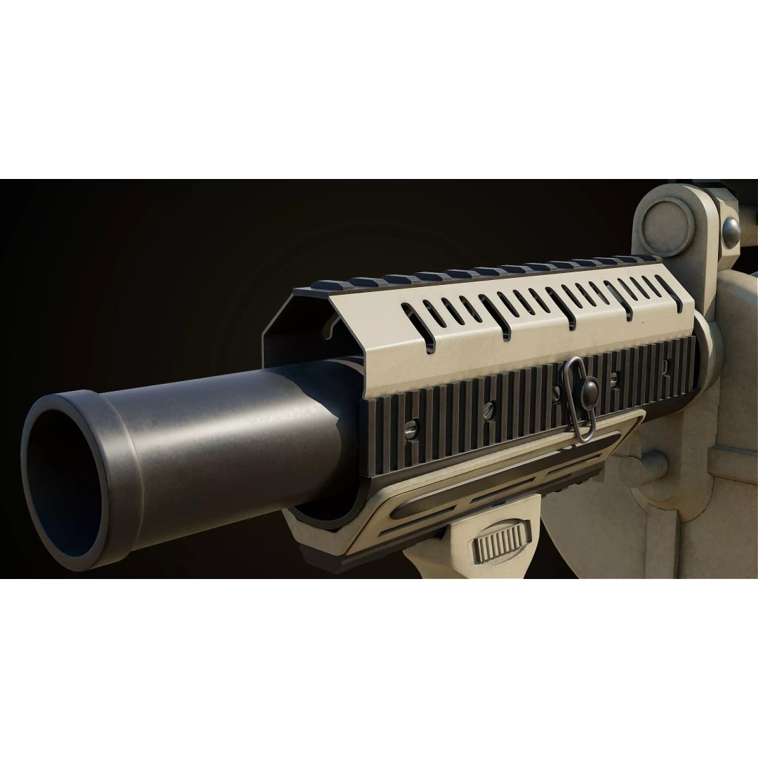 Grenade Launcher 3D Model – Low Poly Game Asset, PBR Textures, FBX - View 10