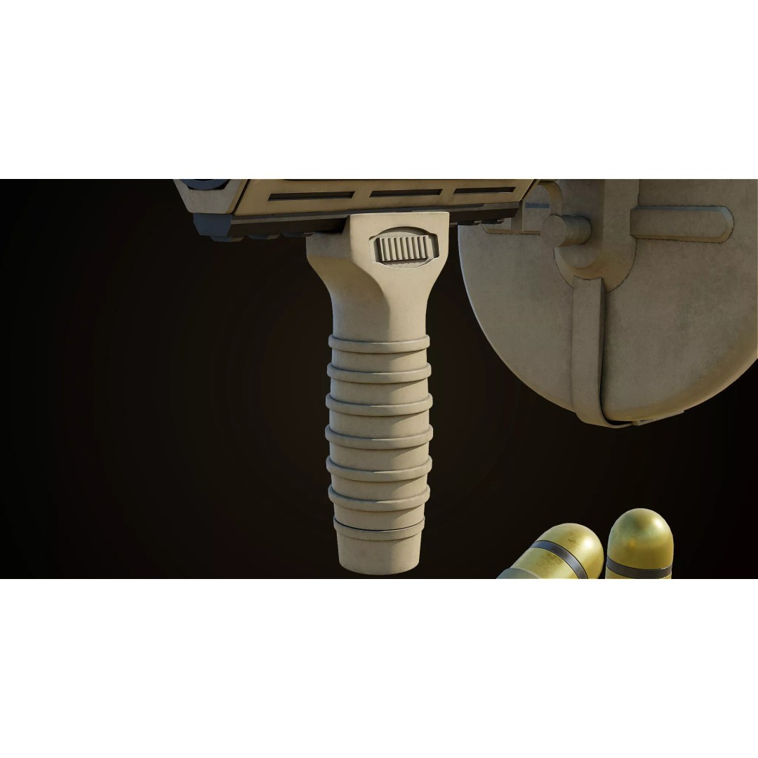Grenade Launcher 3D Model – Low Poly Game Asset, PBR Textures, FBX - View 12