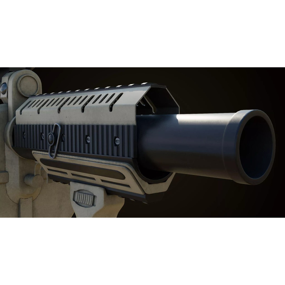 Grenade Launcher 3D Model – Low Poly Game Asset, PBR Textures, FBX - View 21