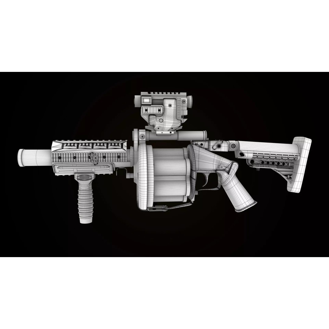Grenade Launcher 3D Model – Low Poly Game Asset, PBR Textures, FBX - View 27