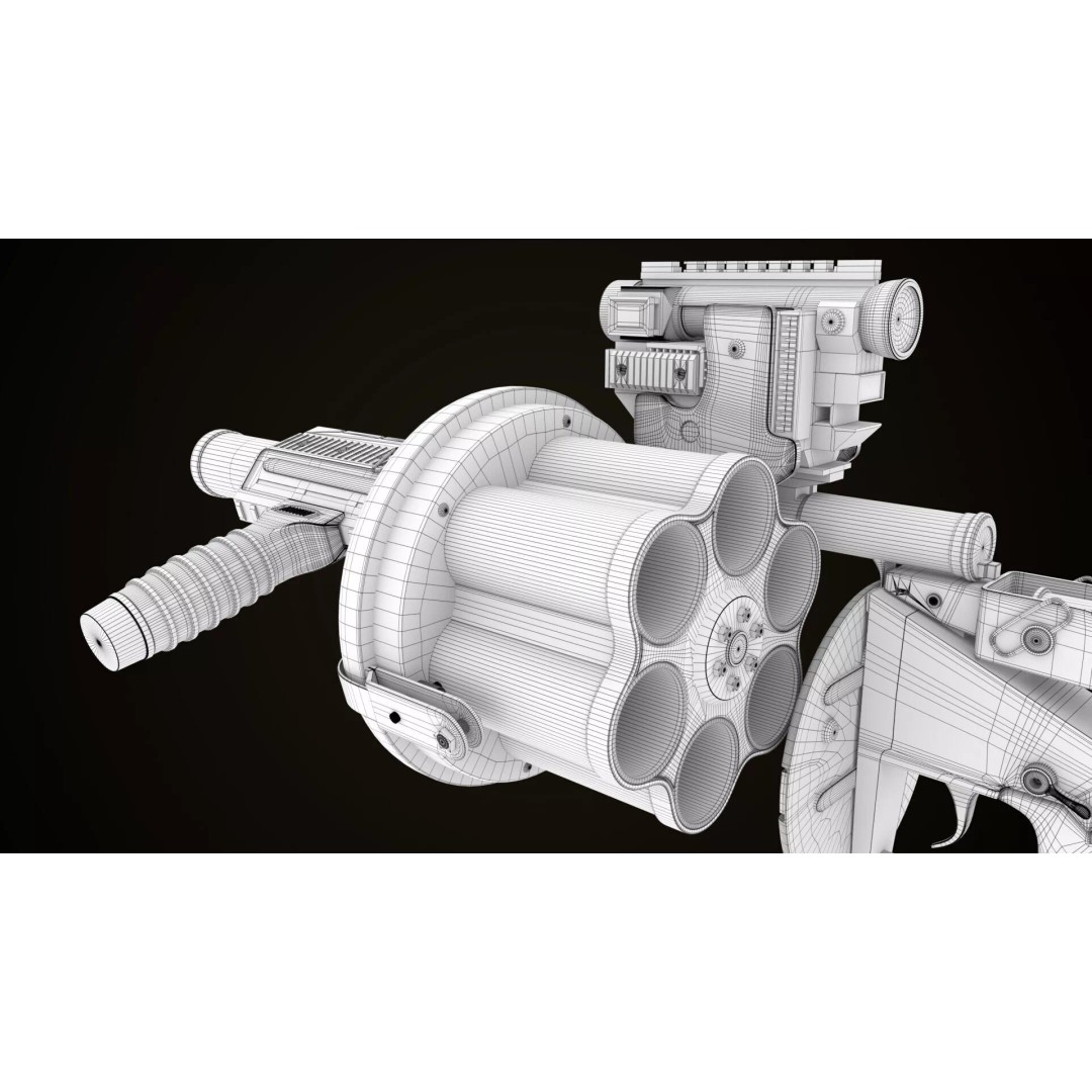 Grenade Launcher 3D Model – Low Poly Game Asset, PBR Textures, FBX - View 34