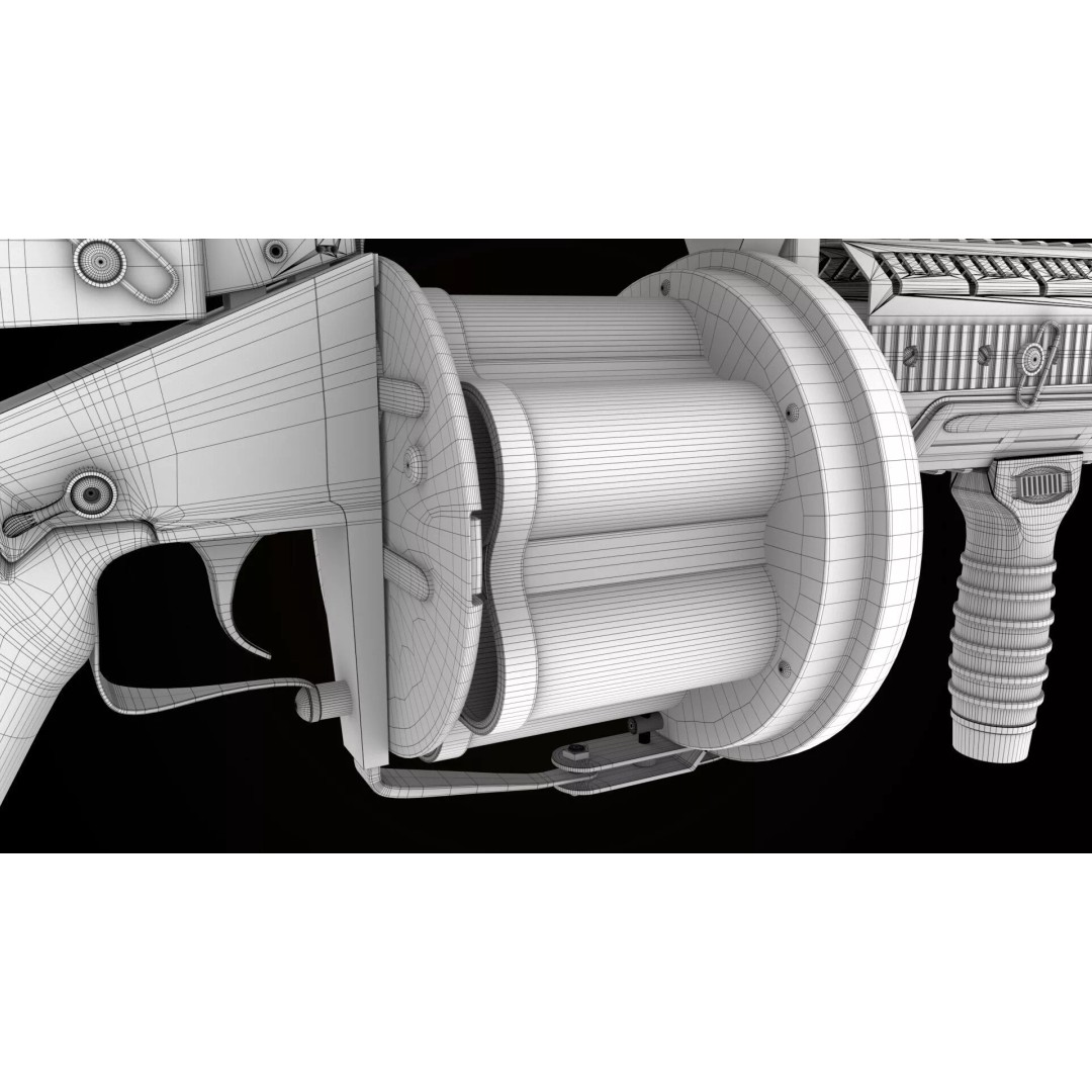Grenade Launcher 3D Model – Low Poly Game Asset, PBR Textures, FBX - View 35