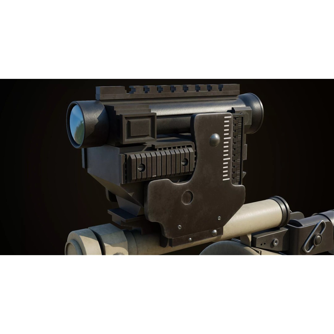 Grenade Launcher 3D Model – Low Poly Game Asset, PBR Textures, FBX - View 9