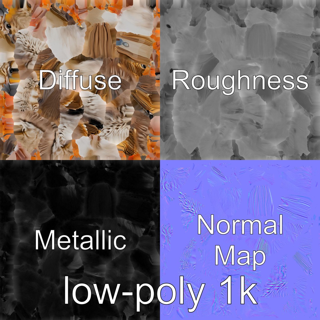 Rock Sparrow 3D Model – Low Poly PBR Bird Asset for Animation - View 17