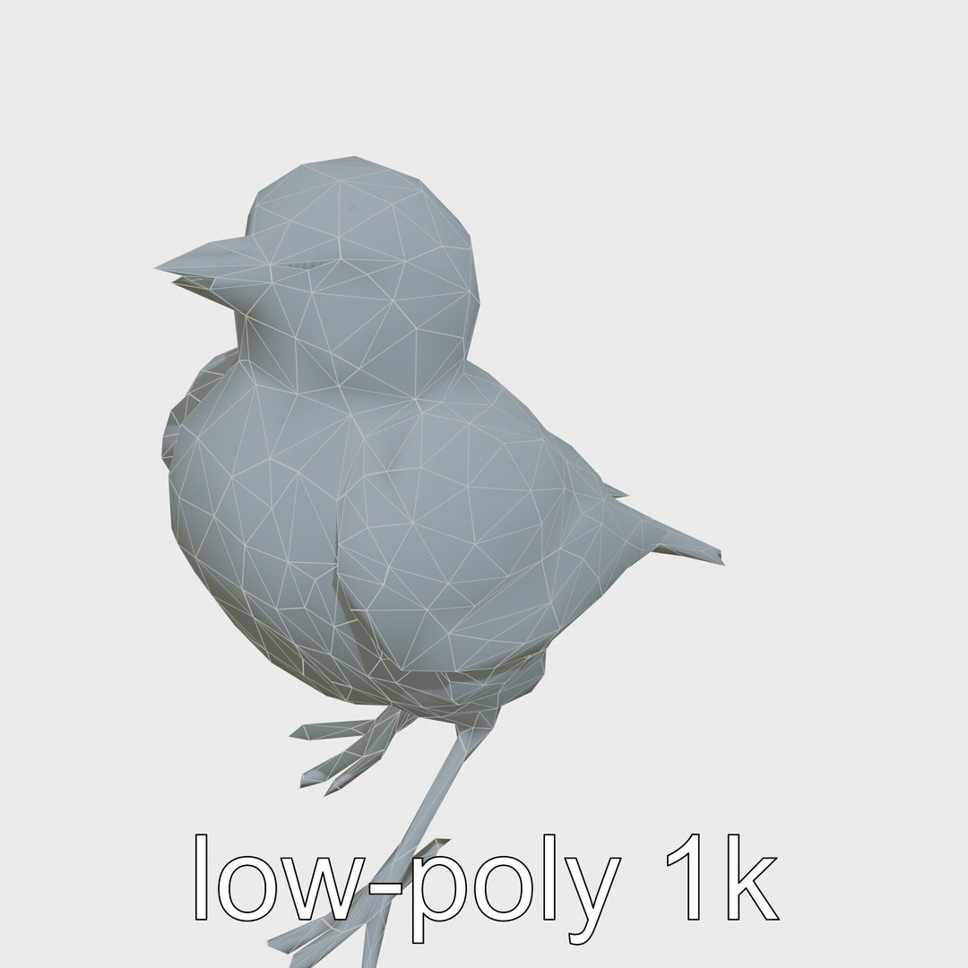 Rock Sparrow 3D Model – Low Poly PBR Bird Asset for Animation - View 24