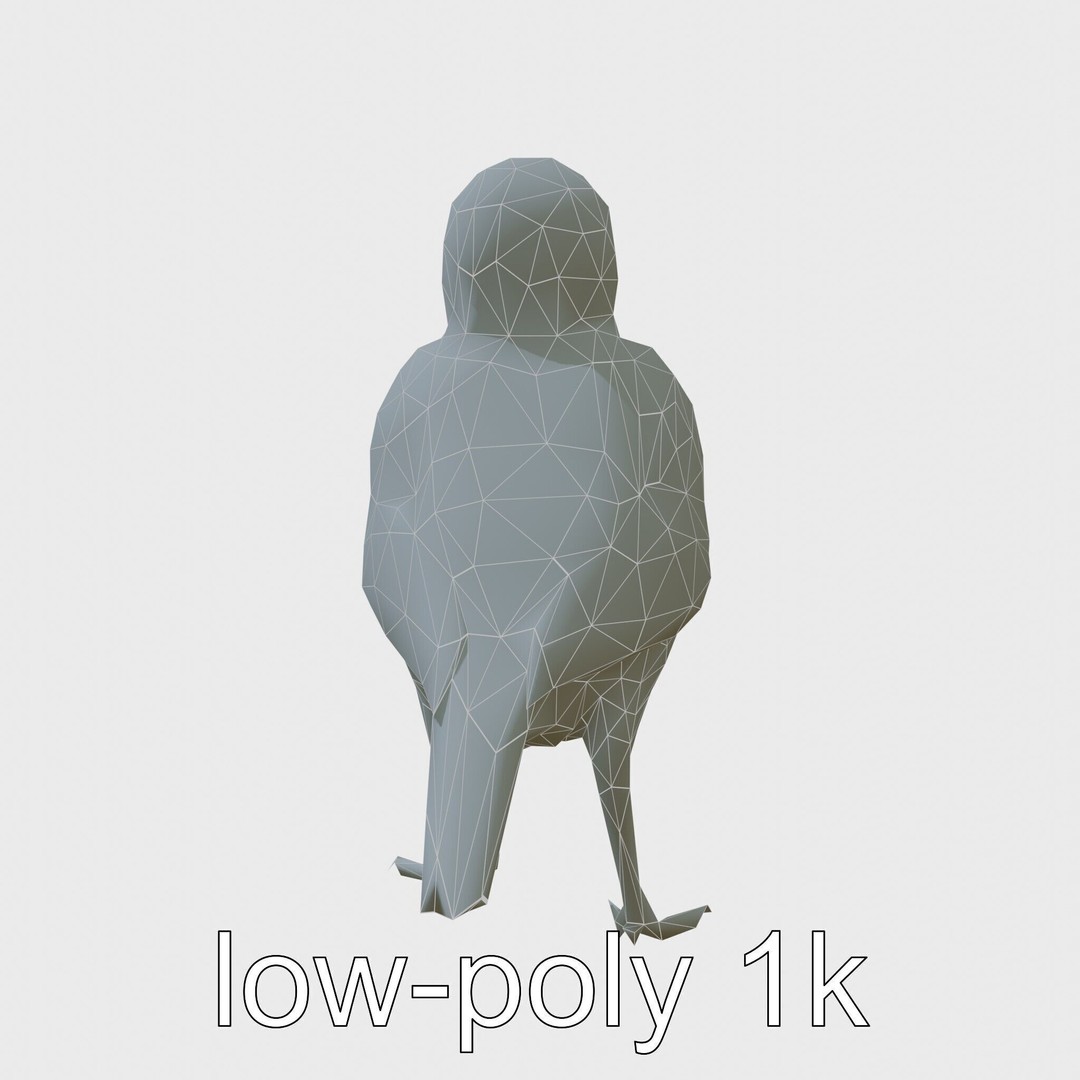 Rock Sparrow 3D Model – Low Poly PBR Bird Asset for Animation - View 30