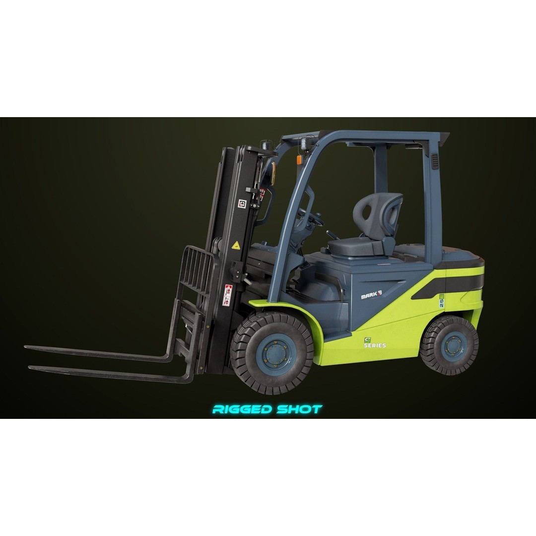 Forklift Truck 3D Model – Low Poly PBR Game Asset, FBX & Blender - View 11