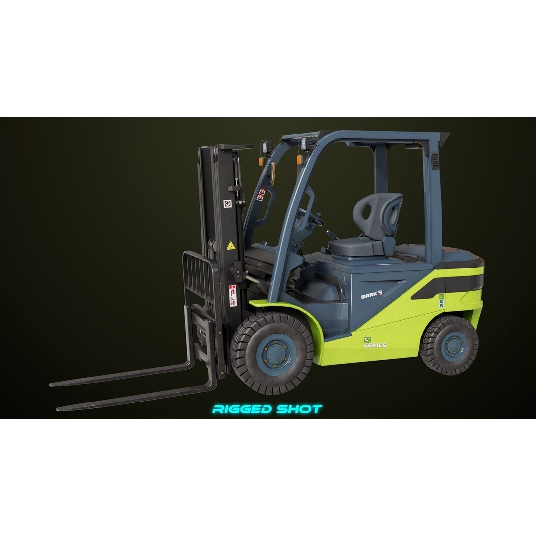 Forklift Truck 3D Model – Low Poly PBR Game Asset, FBX & Blender - View 12
