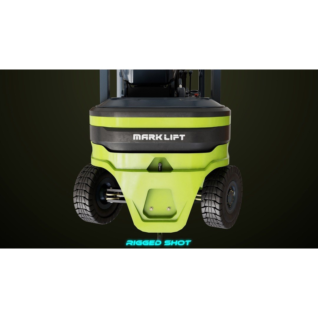 Forklift Truck 3D Model – Low Poly PBR Game Asset, FBX & Blender - View 13