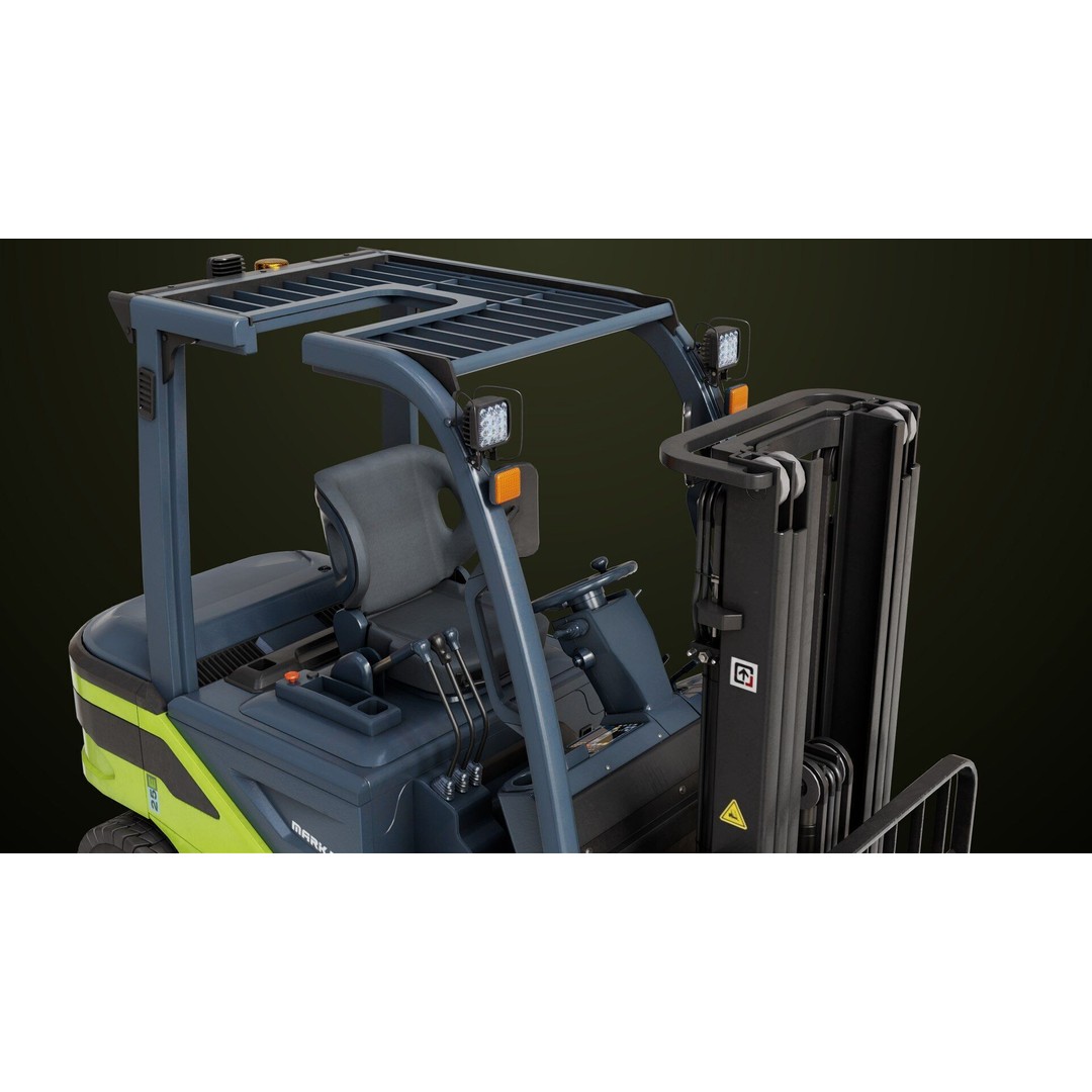 Forklift Truck 3D Model – Low Poly PBR Game Asset, FBX & Blender - View 23