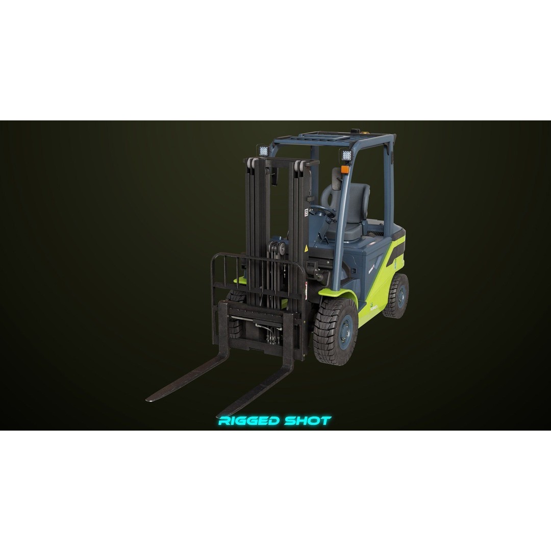 Forklift Truck 3D Model – Low Poly PBR Game Asset, FBX & Blender - View 28