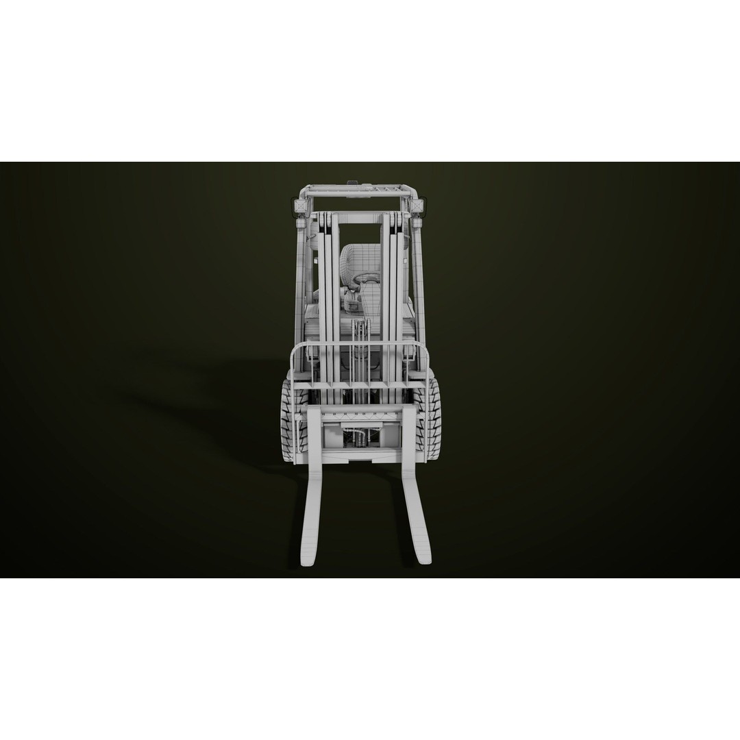 Forklift Truck 3D Model – Low Poly PBR Game Asset, FBX & Blender - View 35