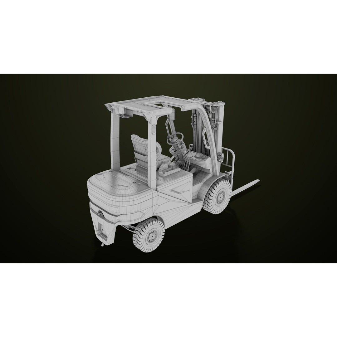 Forklift Truck 3D Model – Low Poly PBR Game Asset, FBX & Blender - View 36