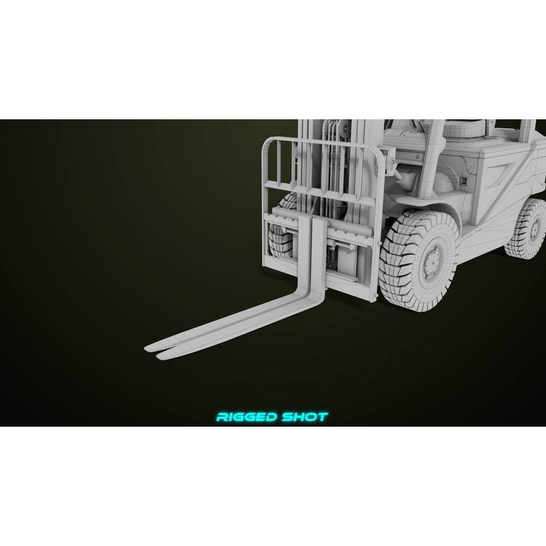 Forklift Truck 3D Model – Low Poly PBR Game Asset, FBX & Blender - View 38