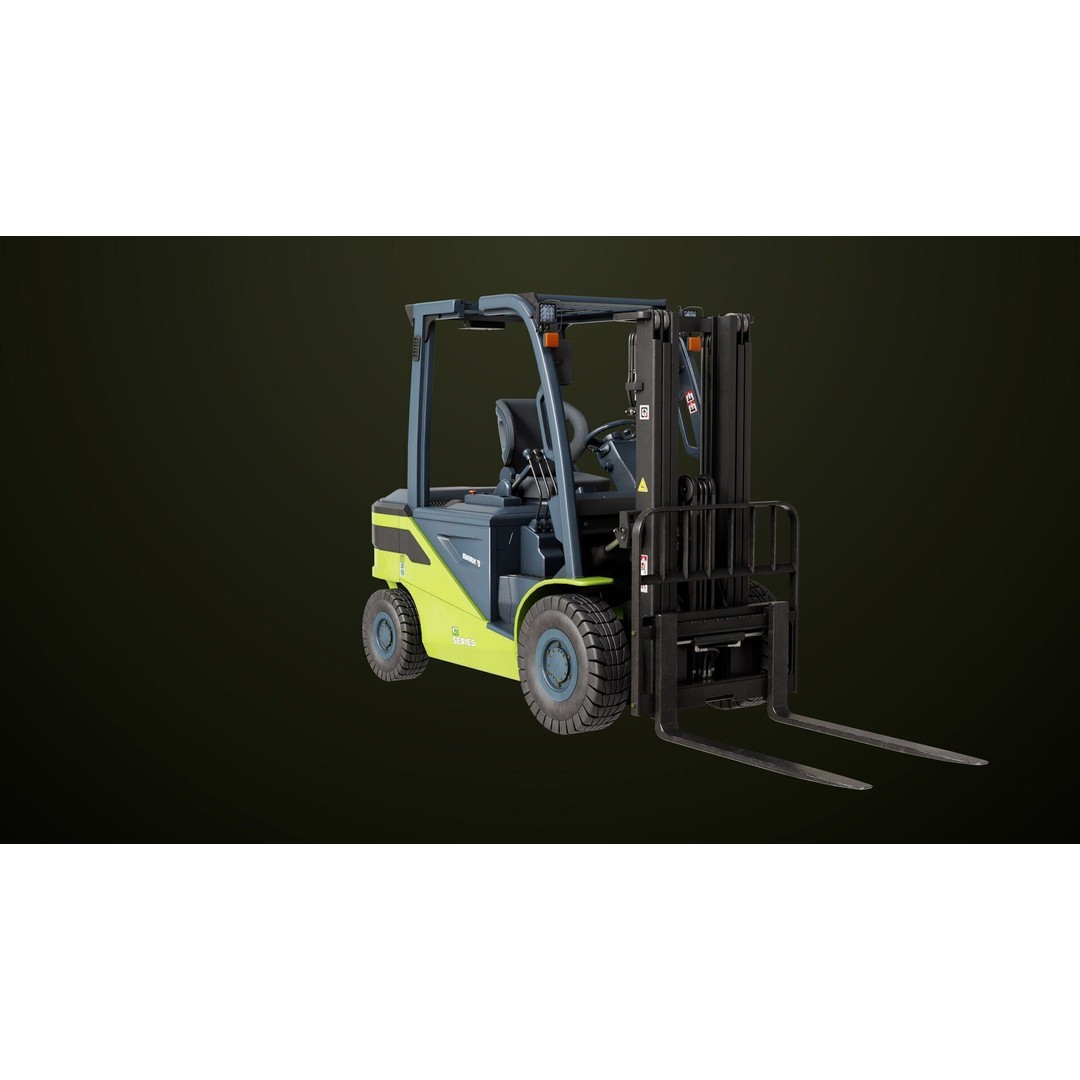 Forklift Truck 3D Model – Low Poly PBR Game Asset, FBX & Blender - View 4