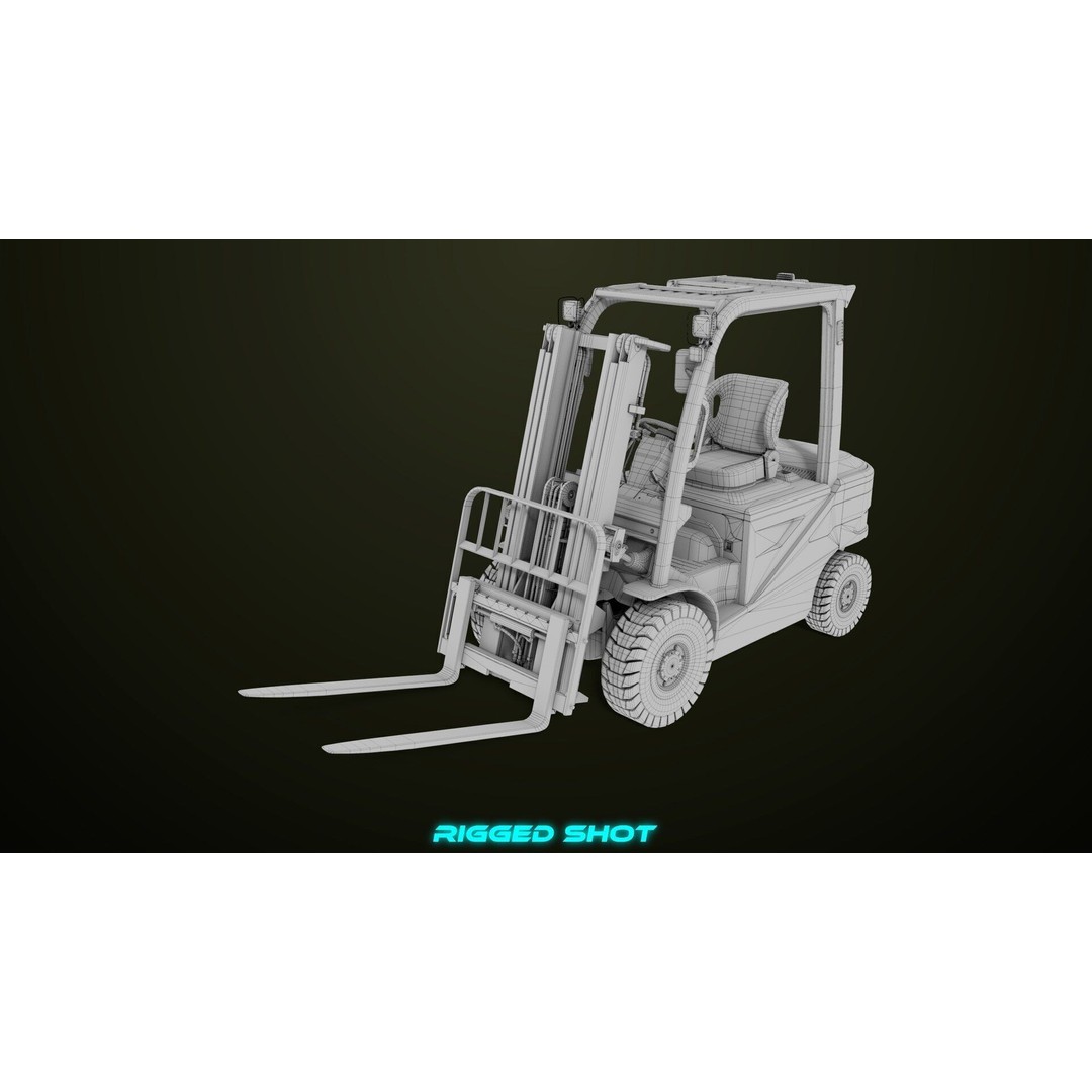Forklift Truck 3D Model – Low Poly PBR Game Asset, FBX & Blender - View 41