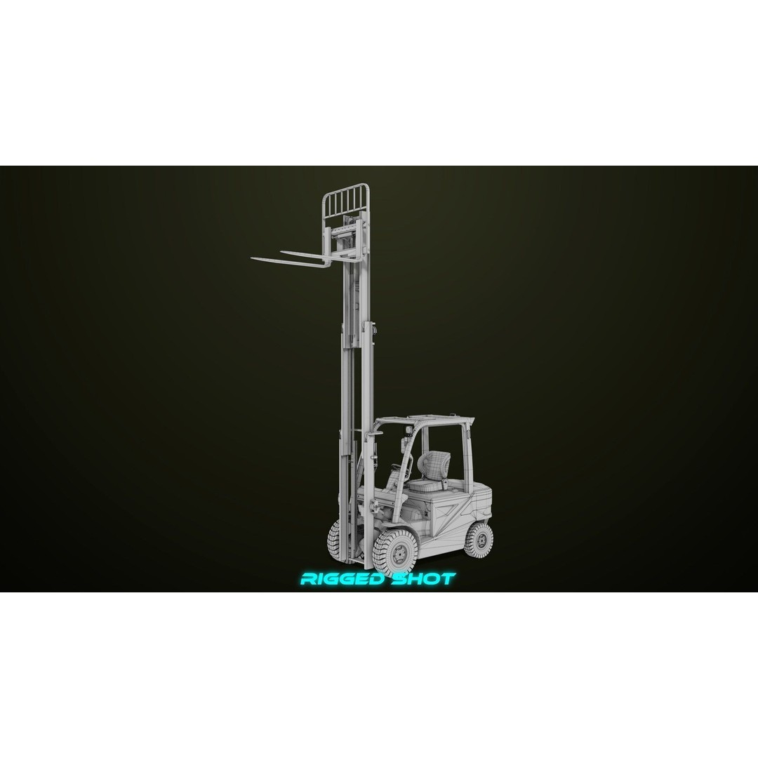 Forklift Truck 3D Model – Low Poly PBR Game Asset, FBX & Blender - View 42