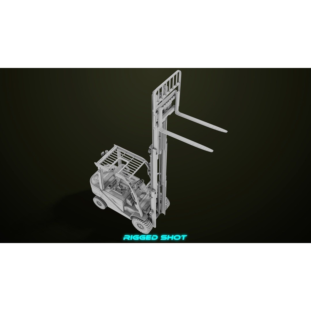 Forklift Truck 3D Model – Low Poly PBR Game Asset, FBX & Blender - View 43