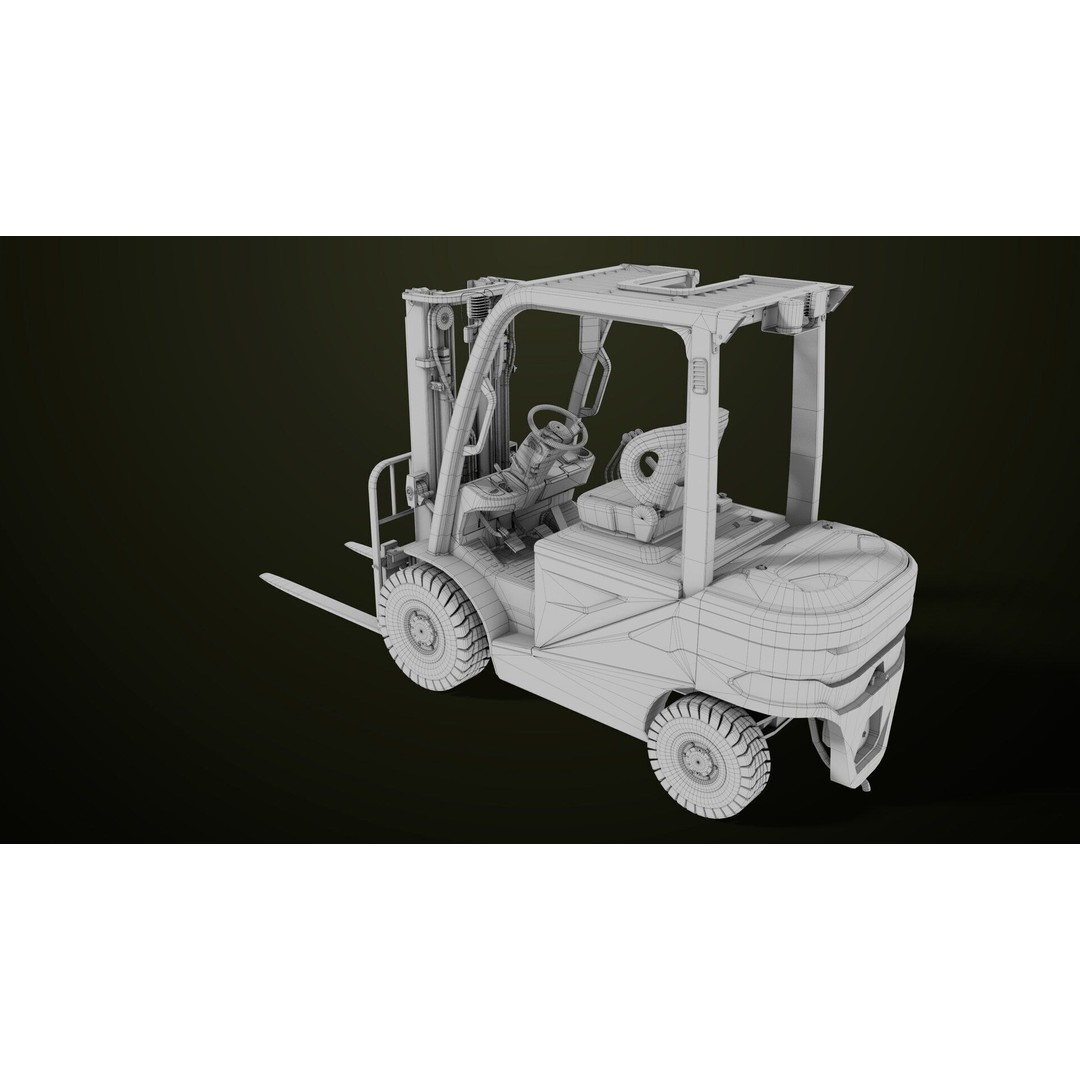 Forklift Truck 3D Model – Low Poly PBR Game Asset, FBX & Blender - View 47