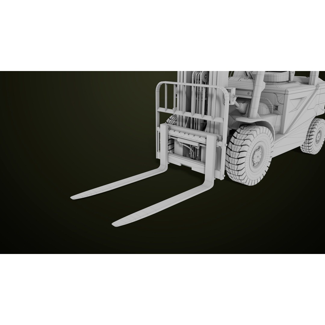 Forklift Truck 3D Model – Low Poly PBR Game Asset, FBX & Blender - View 48