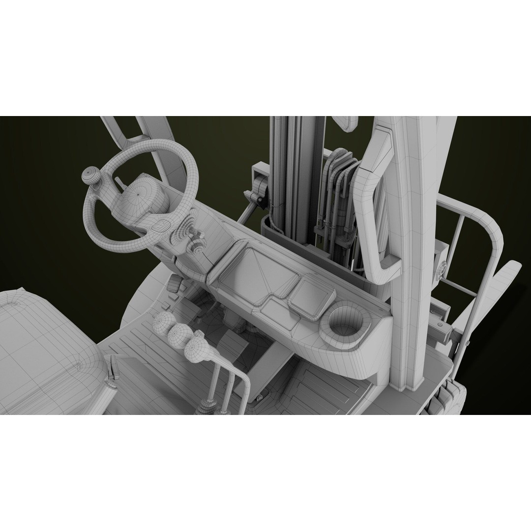 Forklift Truck 3D Model – Low Poly PBR Game Asset, FBX & Blender - View 49