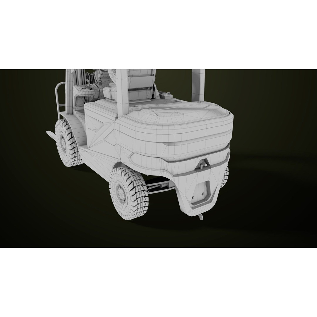 Forklift Truck 3D Model – Low Poly PBR Game Asset, FBX & Blender - View 51