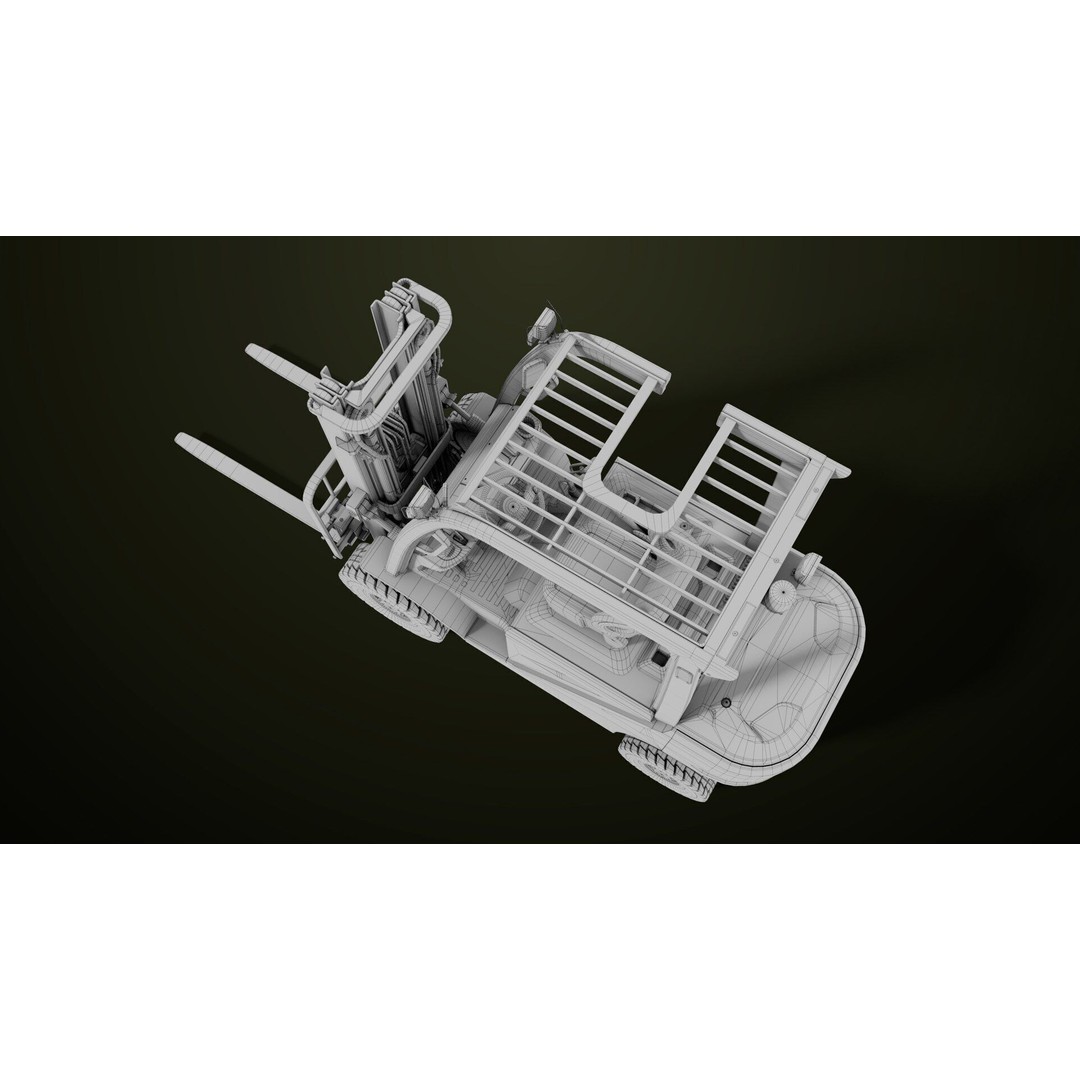 Forklift Truck 3D Model – Low Poly PBR Game Asset, FBX & Blender - View 53