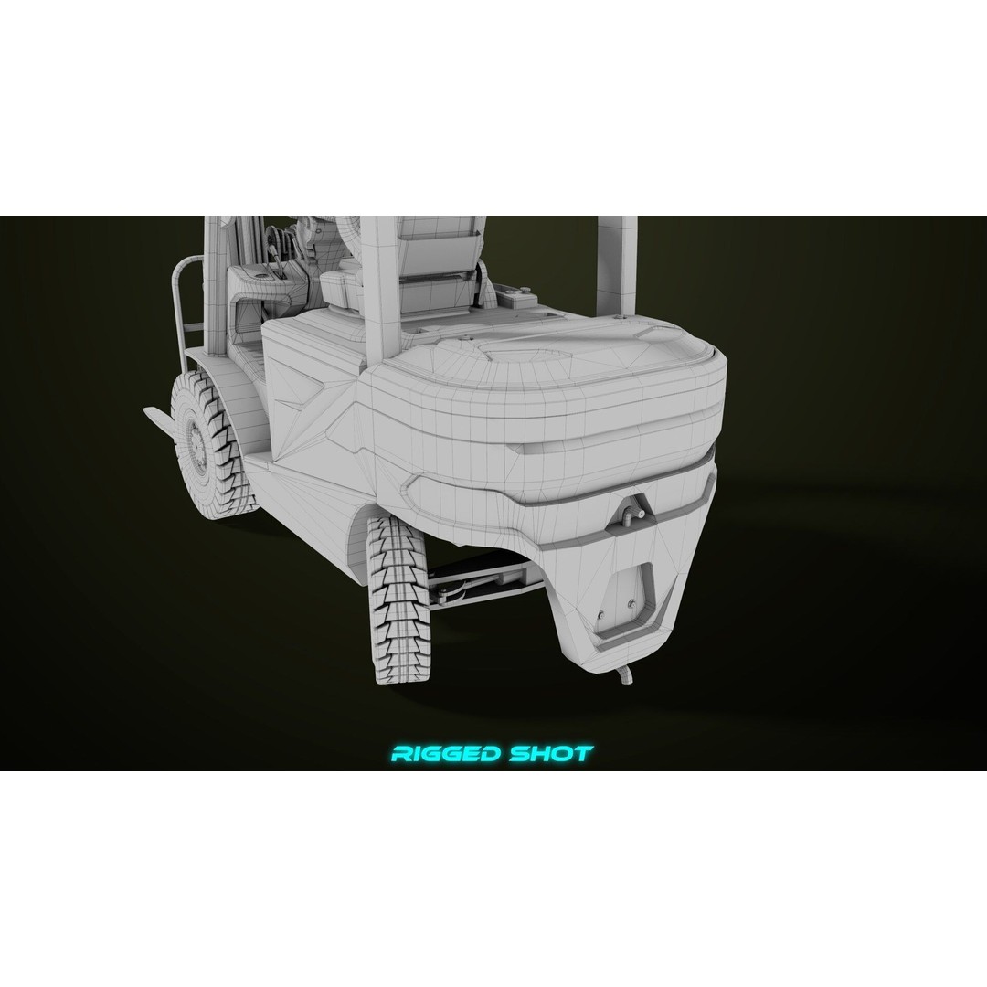 Forklift Truck 3D Model – Low Poly PBR Game Asset, FBX & Blender - View 54