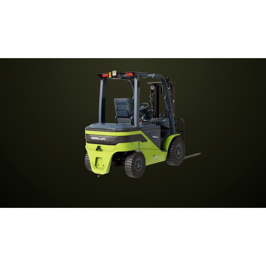 Forklift Truck 3D Model – Low Poly PBR Game Asset, FBX & Blender - View 6