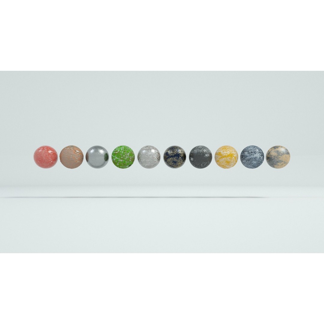 60 Metal Materials 3D Model – PBR Textures for Octane Render - View 12