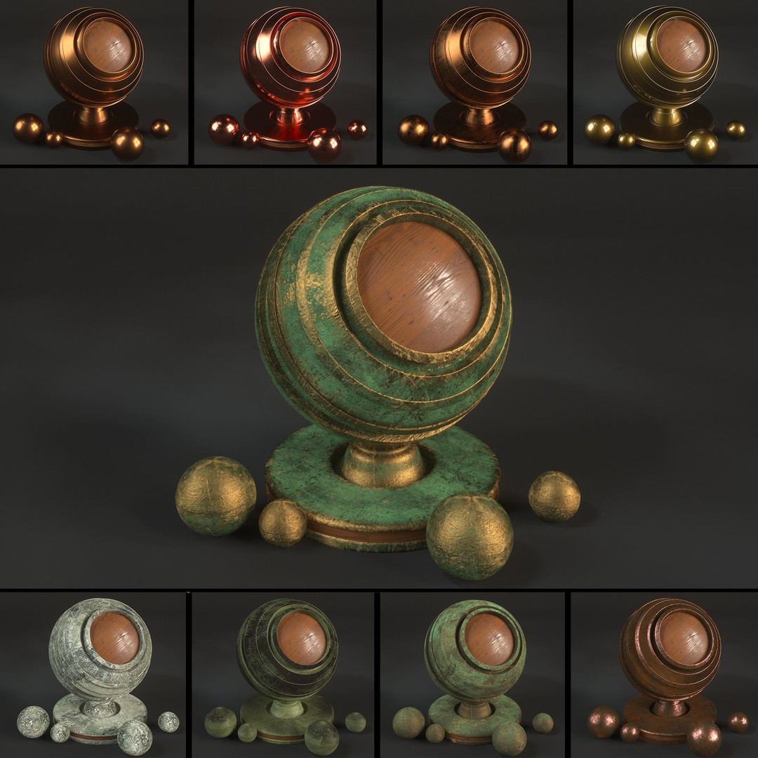 60 Metal Materials 3D Model – PBR Textures for Octane Render - View 4