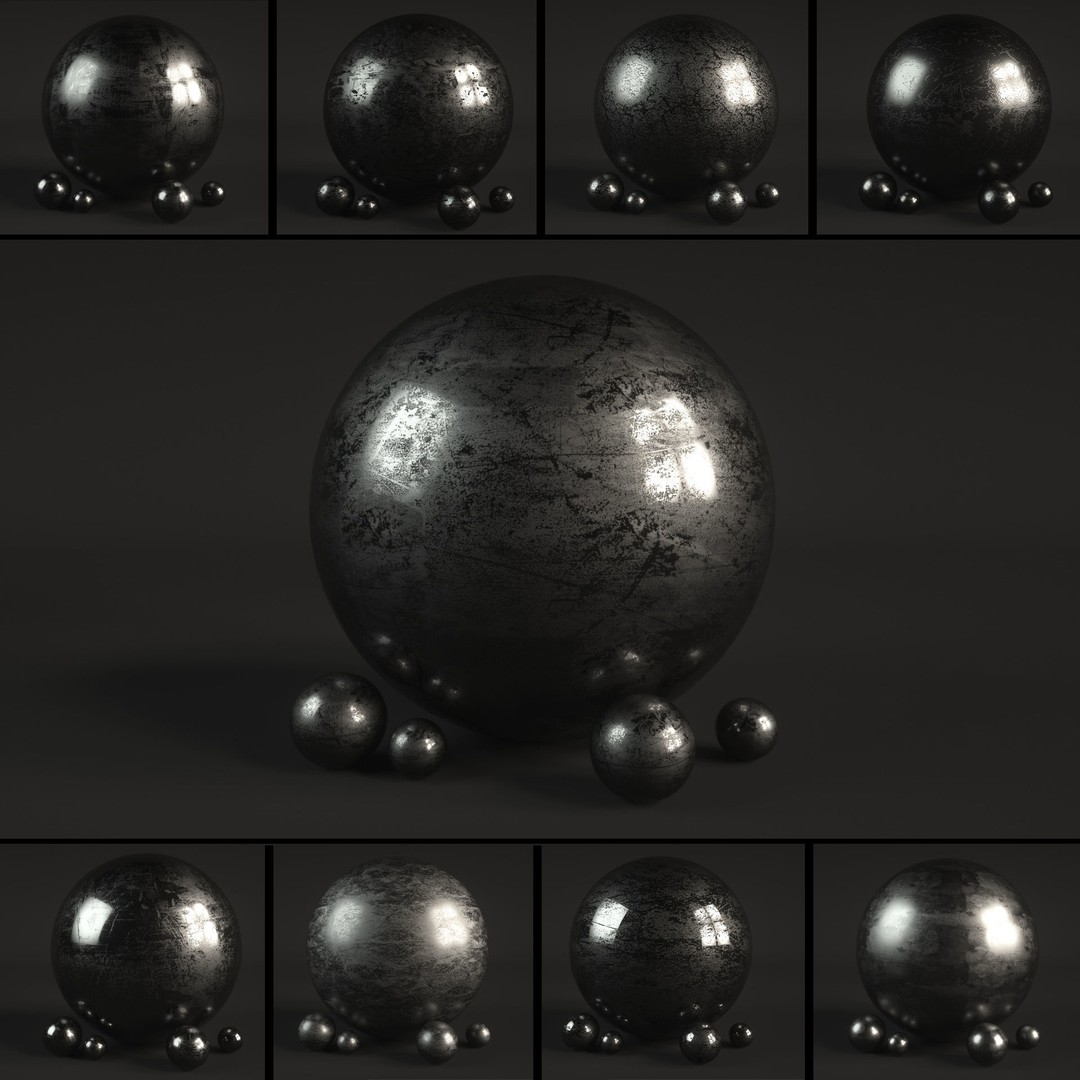 60 Metal Materials 3D Model – PBR Textures for Octane Render - View 5