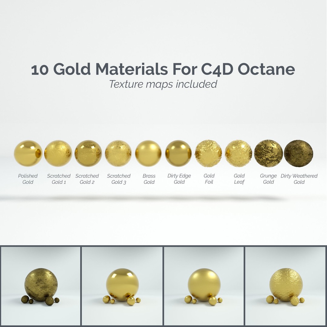60 Metal Materials 3D Model – PBR Textures for Octane Render - View 8