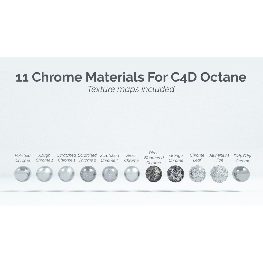 60 Metal Materials 3D Model – PBR Textures for Octane Render - View 9