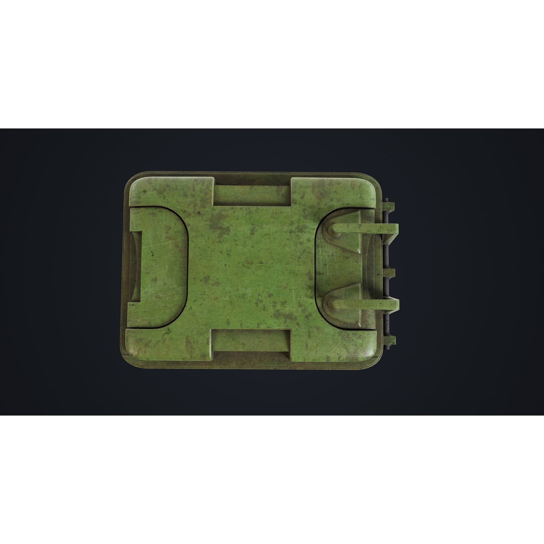 Old Dirty Dustbin 3D Model – Low Poly Game Asset, PBR Textures Included - View 17