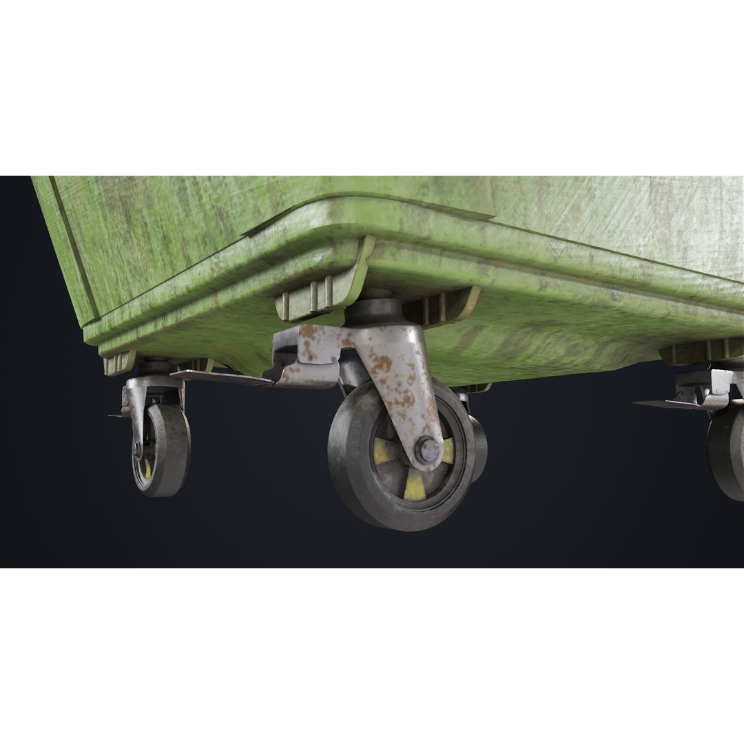 Old Dirty Dustbin 3D Model – Low Poly Game Asset, PBR Textures Included - View 19