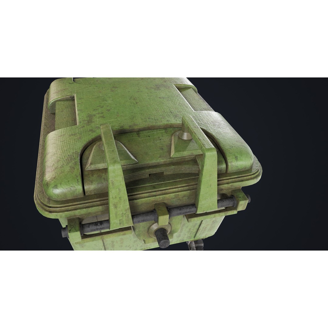 Old Dirty Dustbin 3D Model – Low Poly Game Asset, PBR Textures Included - View 25